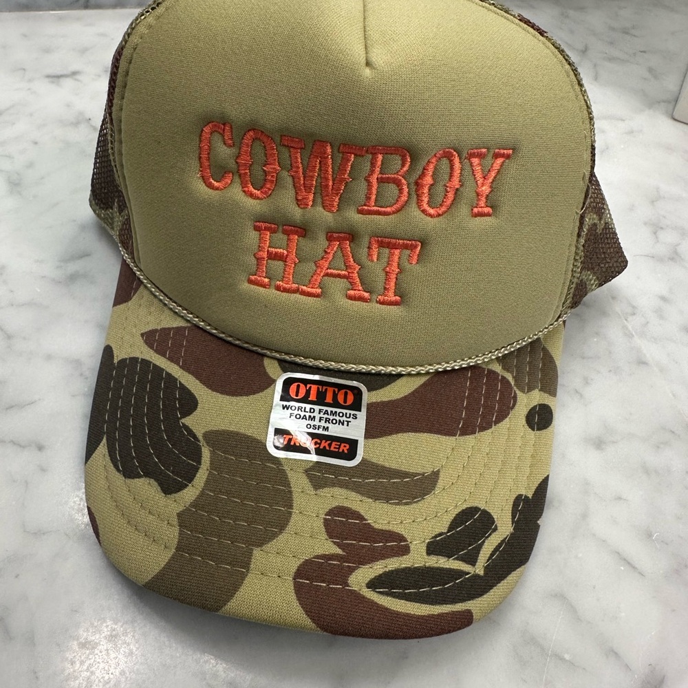 Otto Camo Cowboy Hat with Orange Embroidery